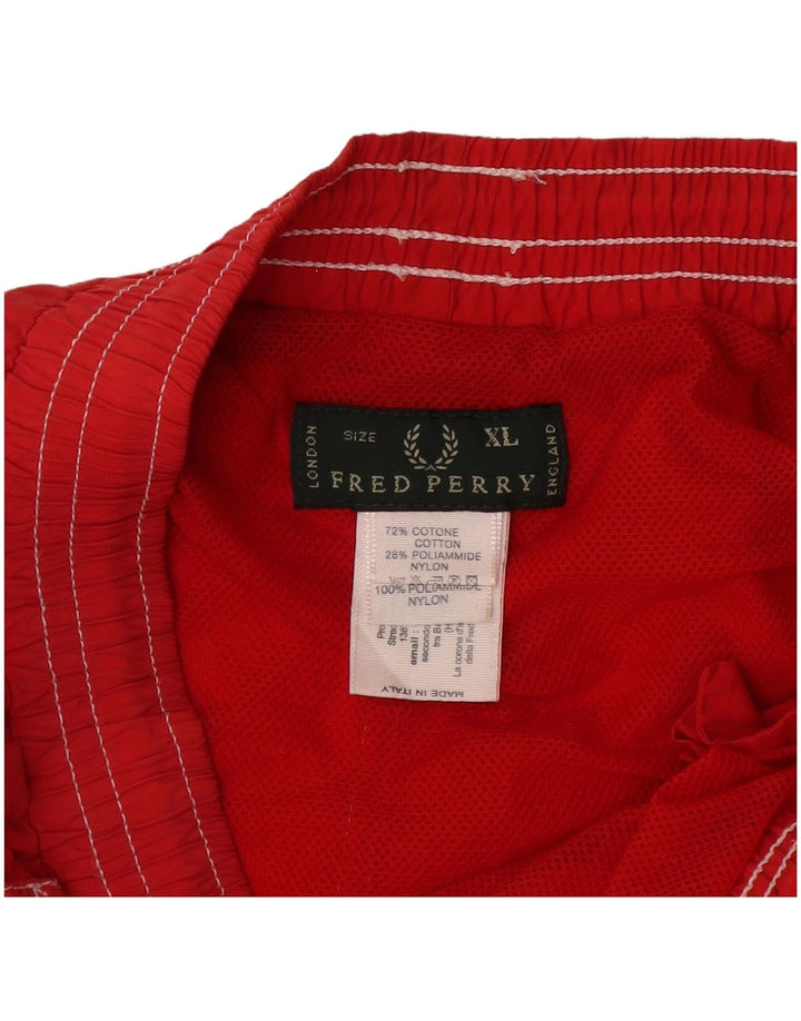 Męskie spodenki kąpielowe Fred Perry XL, czerwone, bawełniane