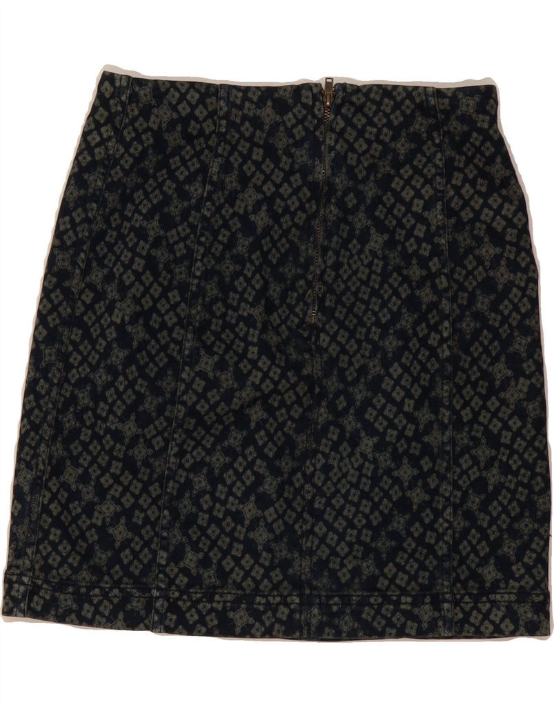 FREE PEOPLE Womens Denim Skirt US 2 XS W26  Navy Blue Geometric Cotton Vintage Free People and Second-Hand Free People from Messina Hembry 