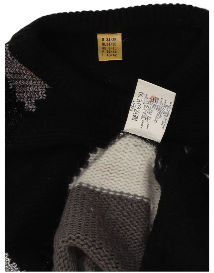 Sweter damski VINTAGE z dekoltem w łódkę, UK 8/10, mały, wielokolorowy