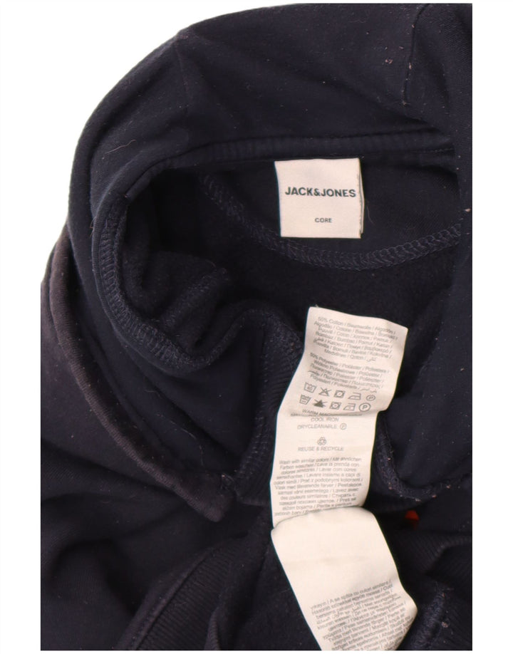 Męski sweter z kapturem Jack & Jones, średni granatowy, bawełniany