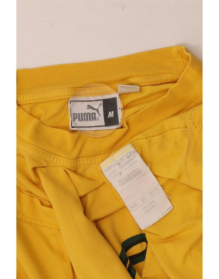 Męska koszulka z grafiką Puma, średnia żółta bawełna