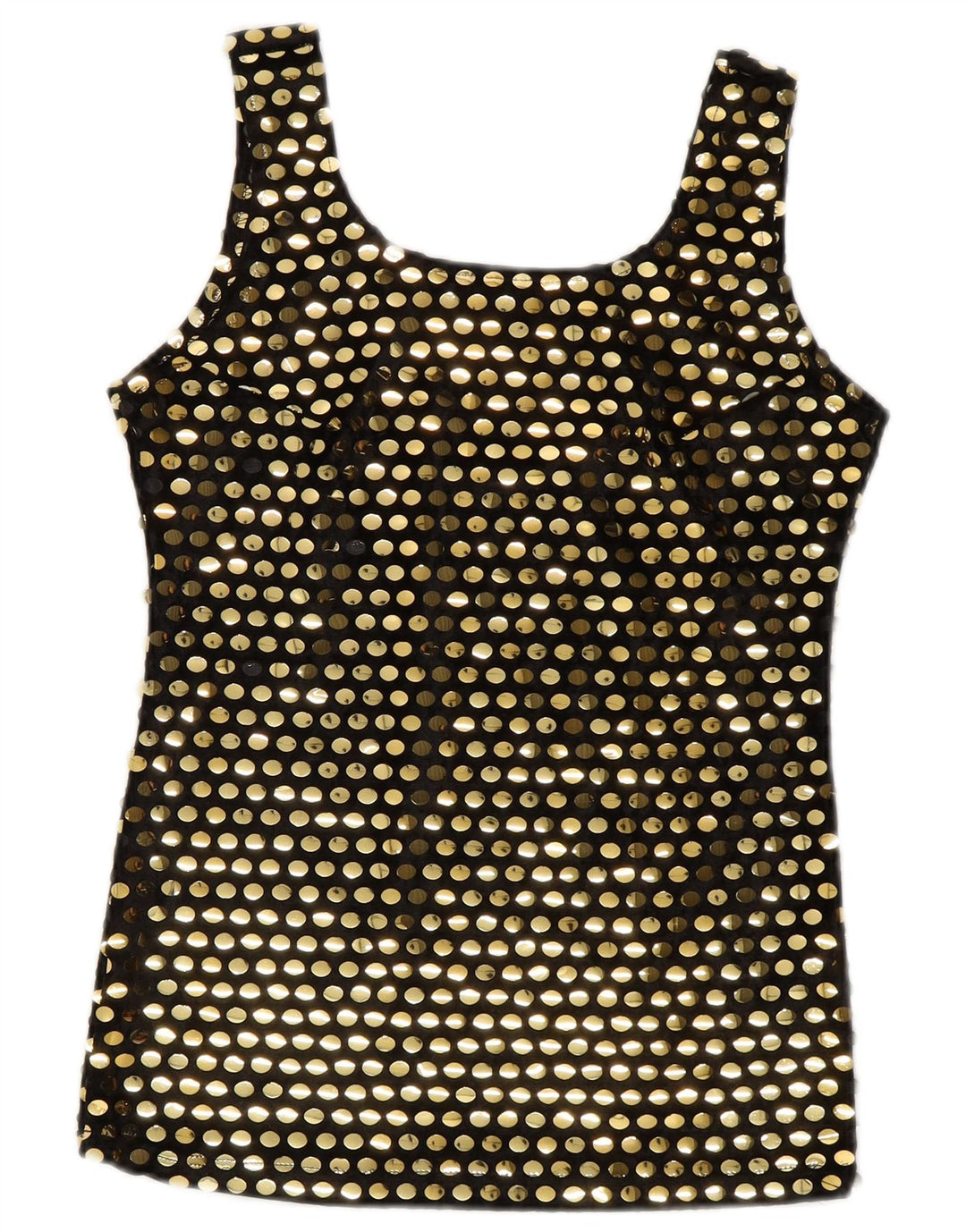 Damska bluzka bez rękawów w stylu vintage, top UK 10, mały, czarny poliester