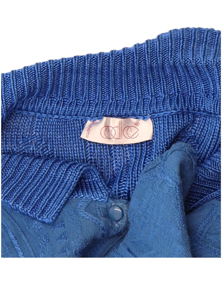 Sweter damski w stylu vintage IT 44 Średni niebieski, geometryczny wiskoza