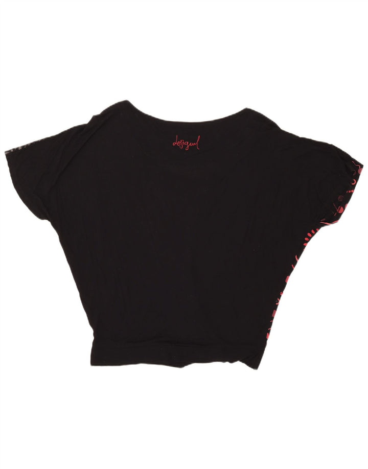 Damska bluzka oversize Desigual z grafiką UK 14, średnia czarna geometryczna