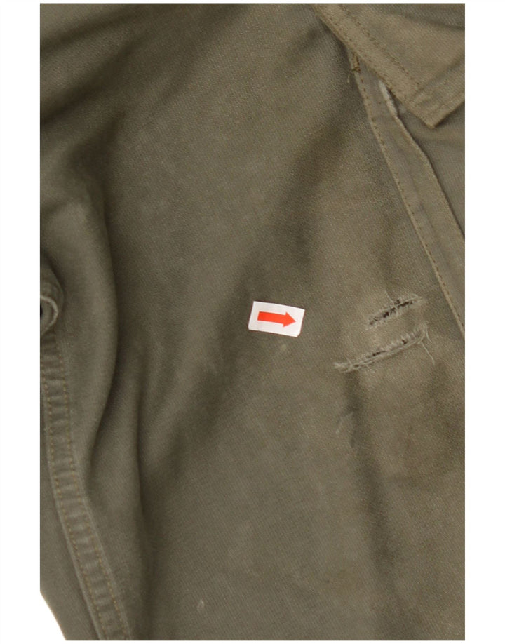 Męskie proste spodnie cargo w stylu vintage W30 L28 Khaki, bawełna