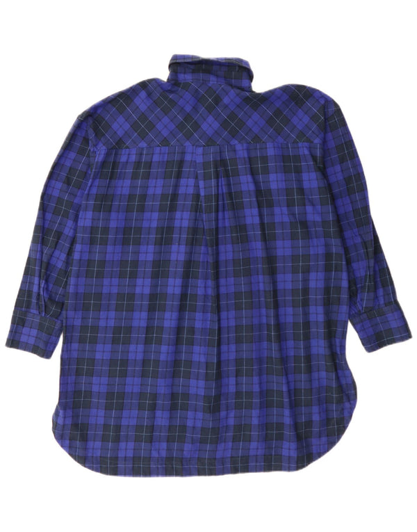 Damska oversize'owa sukienka flanelowa Zara UK 4 XS w niebieską kratę