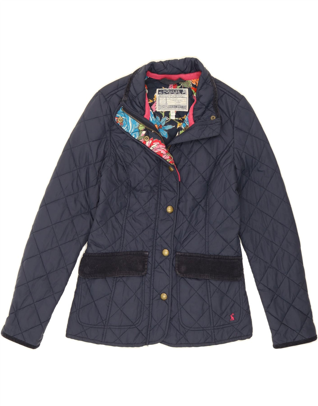JOULES Womens Quilted Jacket UK 8 Small  Navy Blue Polyamide Vintage Joules and Second-Hand Joules from Messina Hembry 