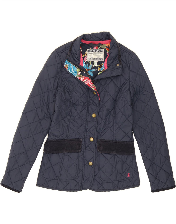 JOULES Womens Quilted Jacket UK 8 Small  Navy Blue Polyamide Vintage Joules and Second-Hand Joules from Messina Hembry 