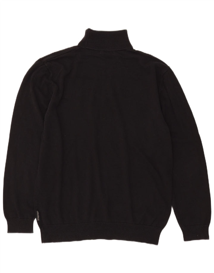 FRENCH CONNECTION Męski sweter z golfem, 3XL, czarny, bawełniany