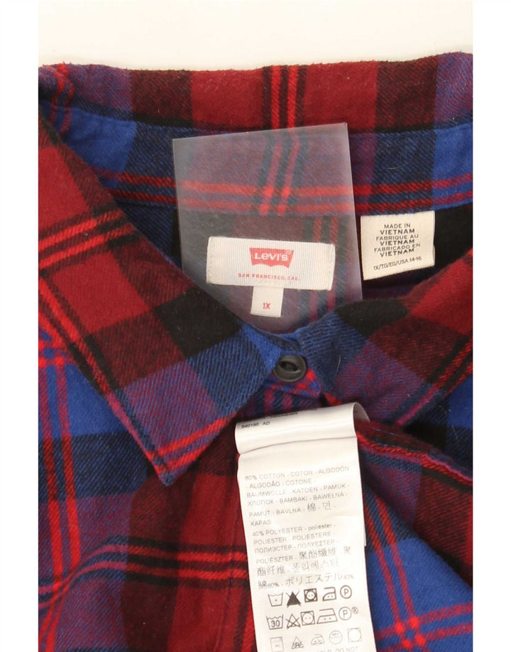 Damska koszula flanelowa Levi's UK 18 XL, bawełniana w czerwoną kratę
