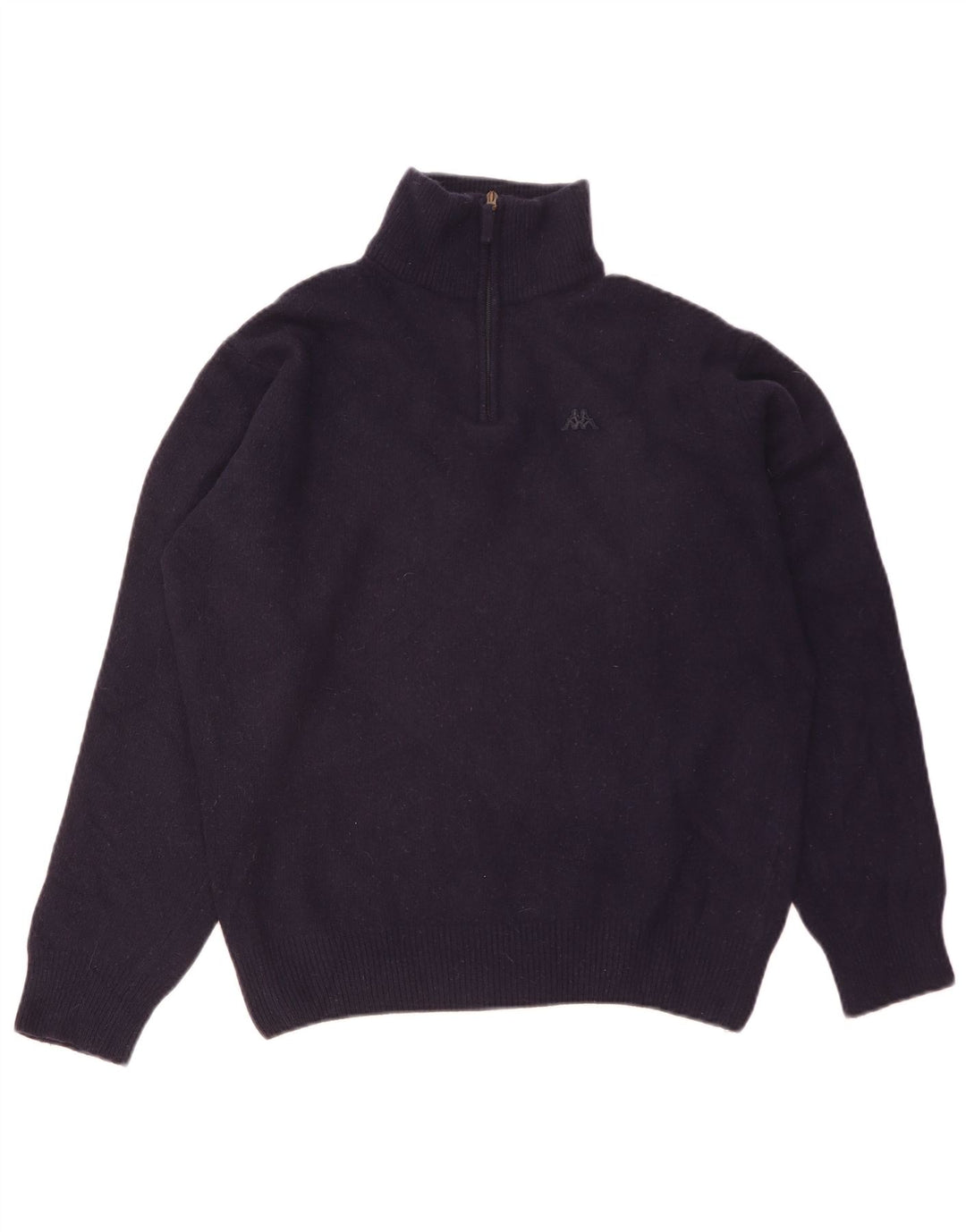 Męski sweter Kappa z zamkiem błyskawicznym, duży, granatowy, z owczej wełny