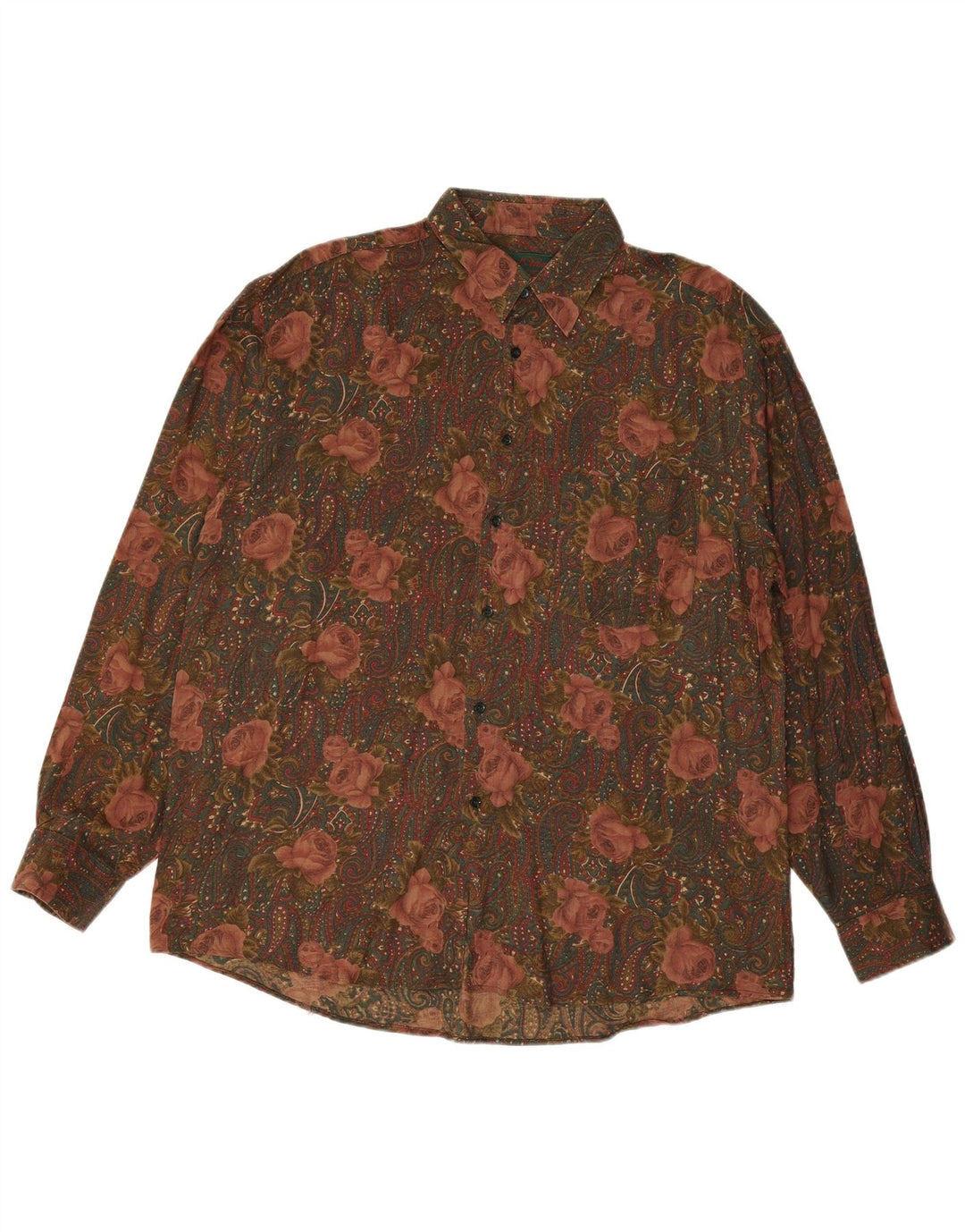 Koszula męska VINTAGE XL wielobarwny kwiatowy jedwab