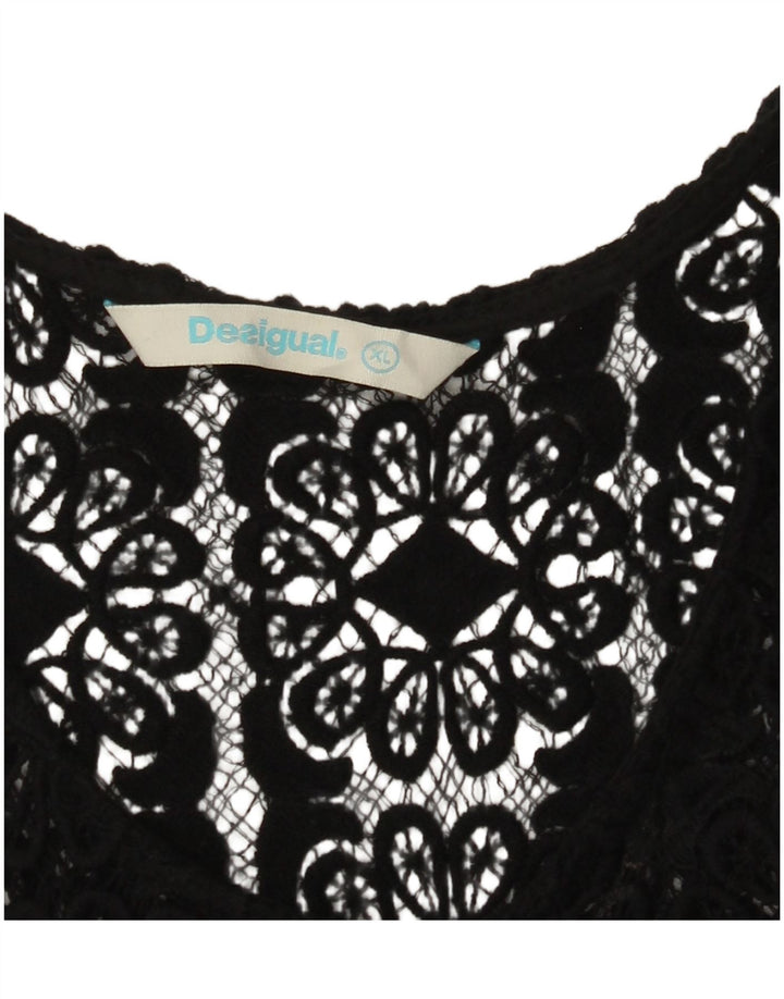 Damska bluzka bez rękawów DESIGUAL z grafiką, UK 18 XL, szara Paisley