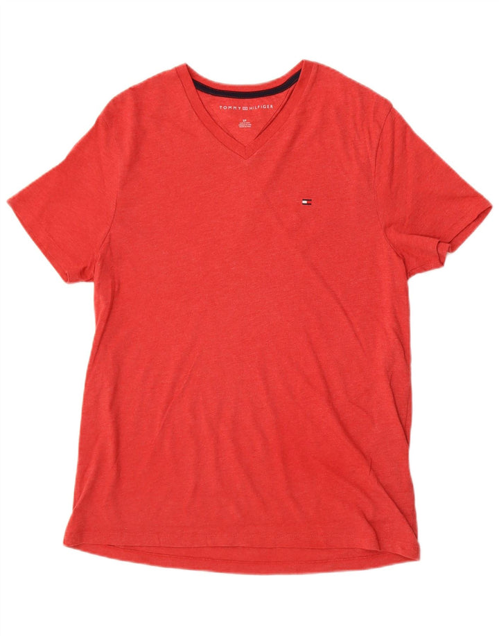T-shirt męski Tommy Hilfiger, mały, czerwony, bawełniany