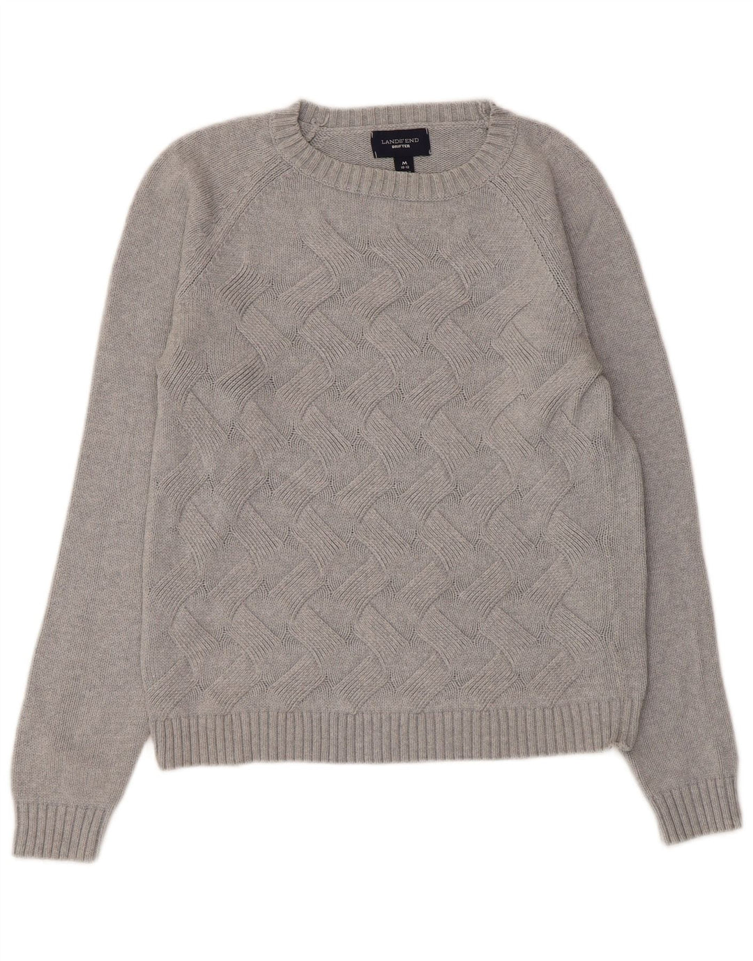 Damski sweter Lands End Drifter Boat Neck Sweter UK 10/12 Średni szary