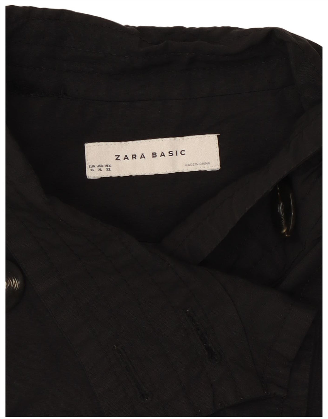 Krótki płaszcz damski Zara UK 18 XL, czarny, bawełniany