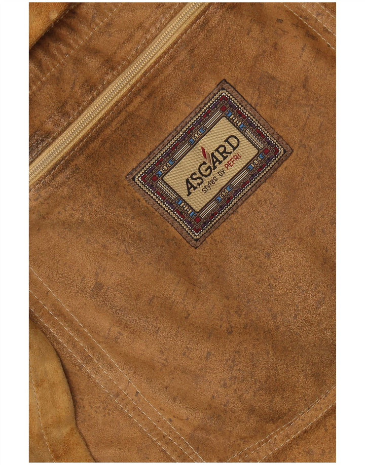 Zamszowy płaszcz męski ASGARD UK 42 XL brązowy