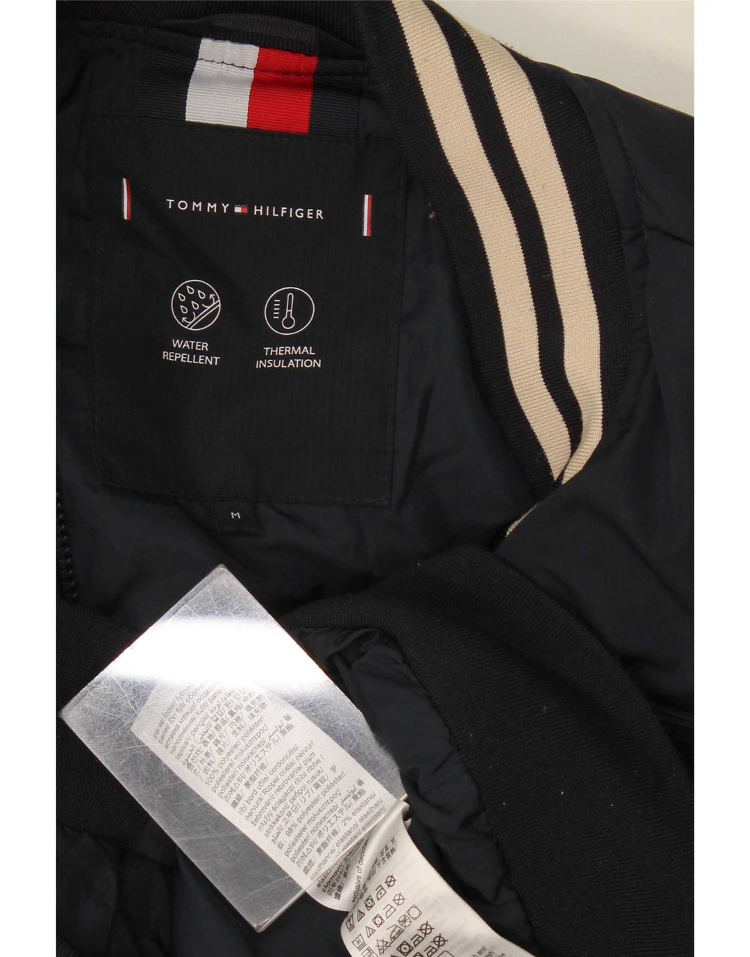 Męska ocieplana kurtka Tommy Hilfiger UK 38, średni granatowy poliester