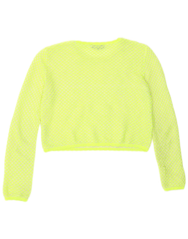 Damska bluzka Zara Crop Top UK 14 Średni zielony geometryczny poliester