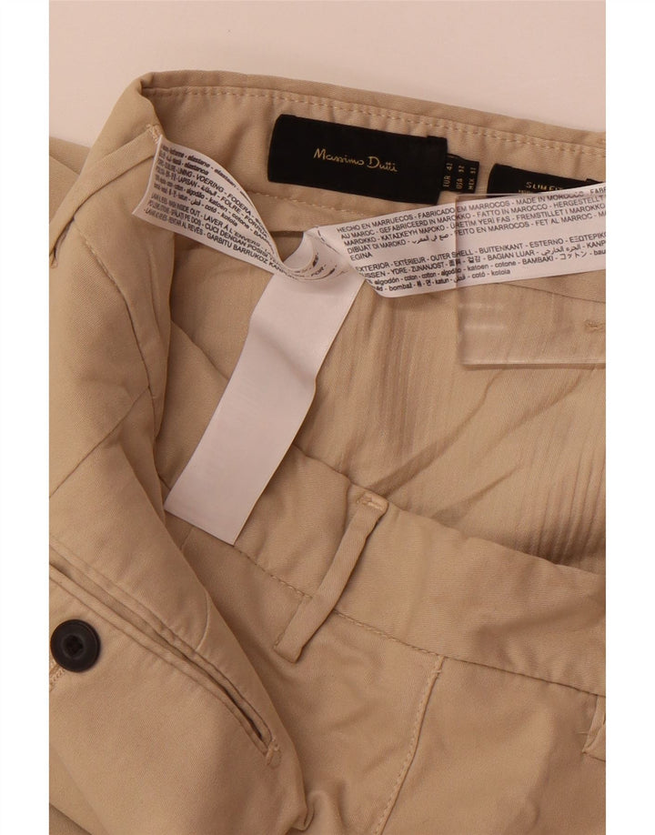 Spodnie Chino Massimo Dutti Męskie Slim Fit EU 42 Large W32 L30 Beżowa Bawełna