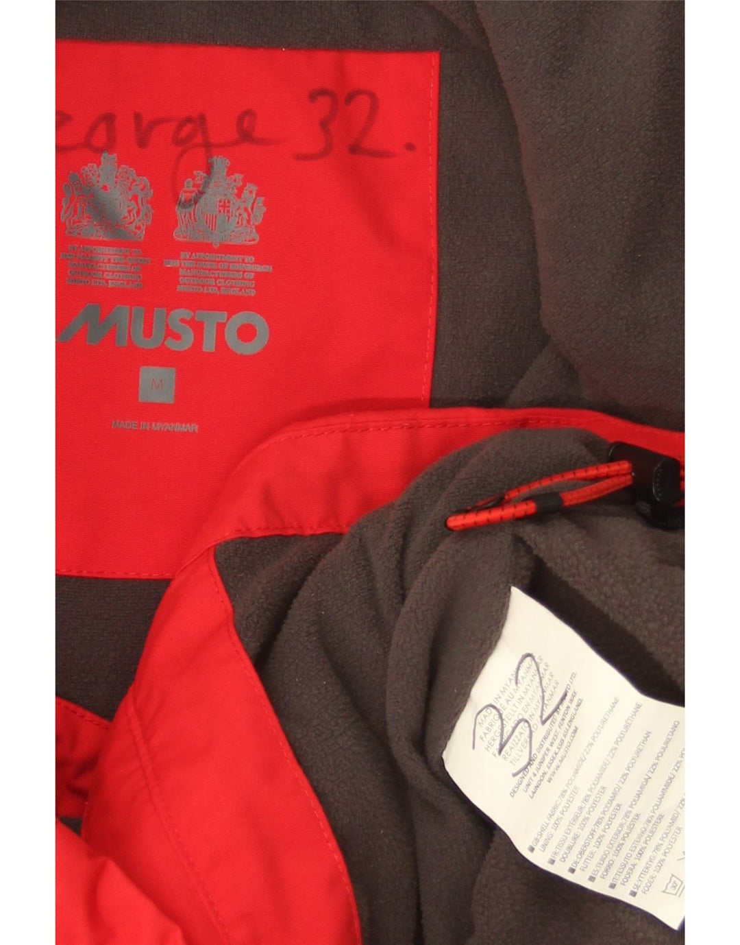 Bezrękawnik męski Musto UK 38 Średni czerwony poliamid