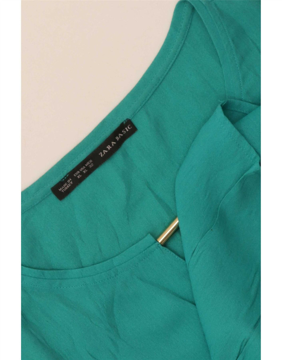 Bluzka damska Zara Top UK 18 XL Turkusowa