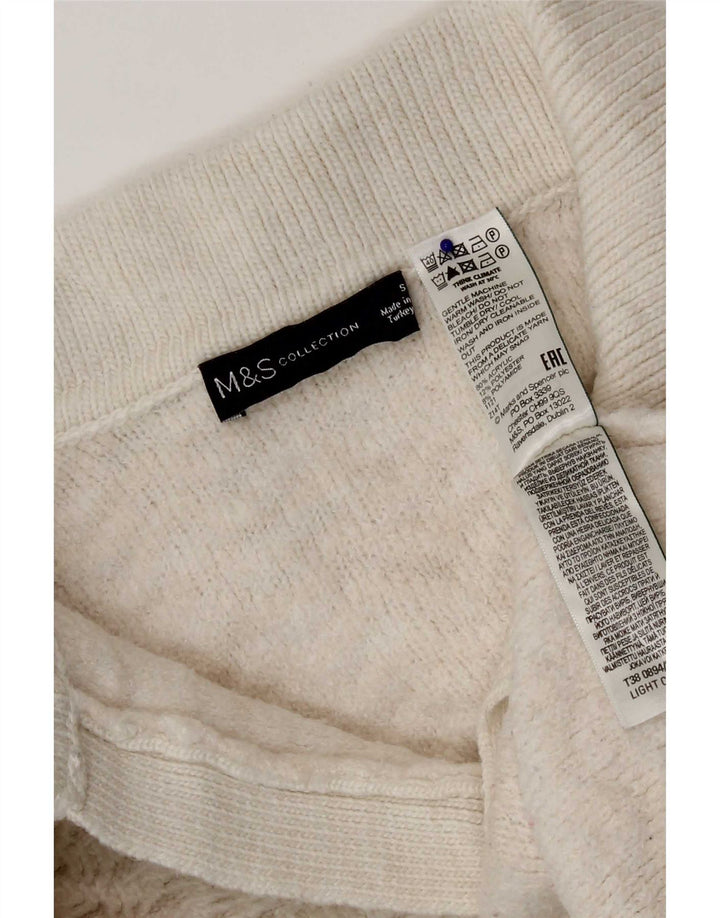 Damski sweter polo Marks & Spencer UK 10, mały, w kolorze złamanej bieli