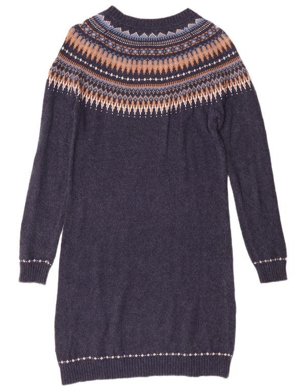 Damska sukienka sweterkowa FAT FACE UK 10, mała, granatowa, bawełniana Fair Isle