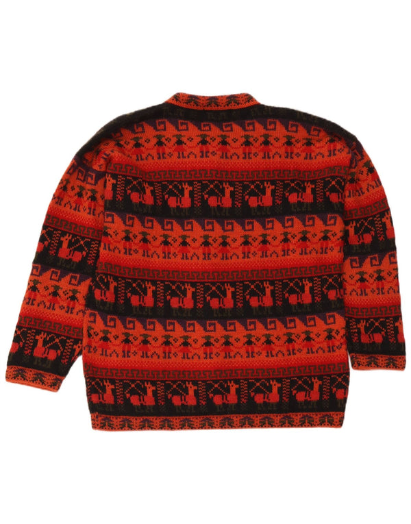 Sweter damski Artesanias UK 16 Large Red Fair Isle Aztec