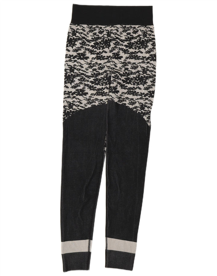 Damskie legginsy Adidas Stella McCartney UK 8 Małe, szare, z kwiatowym poliestrem