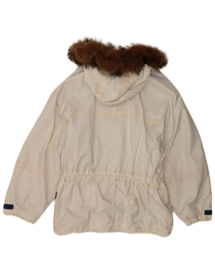 Ladakh damska kurtka wiatrówka z kapturem, oversize, EU 46 XL, biały poliester