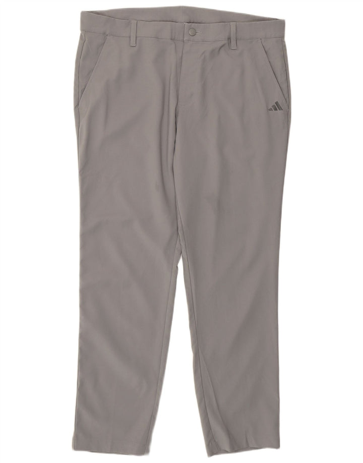 Męskie spodnie Chino Adidas W36 L30 Szary poliester