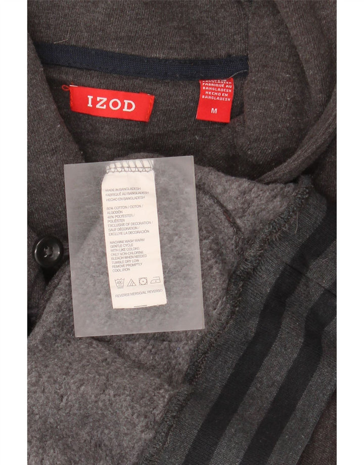 IZOD Męski sweter z szalowym dekoltem, średnioszary, bawełniany
