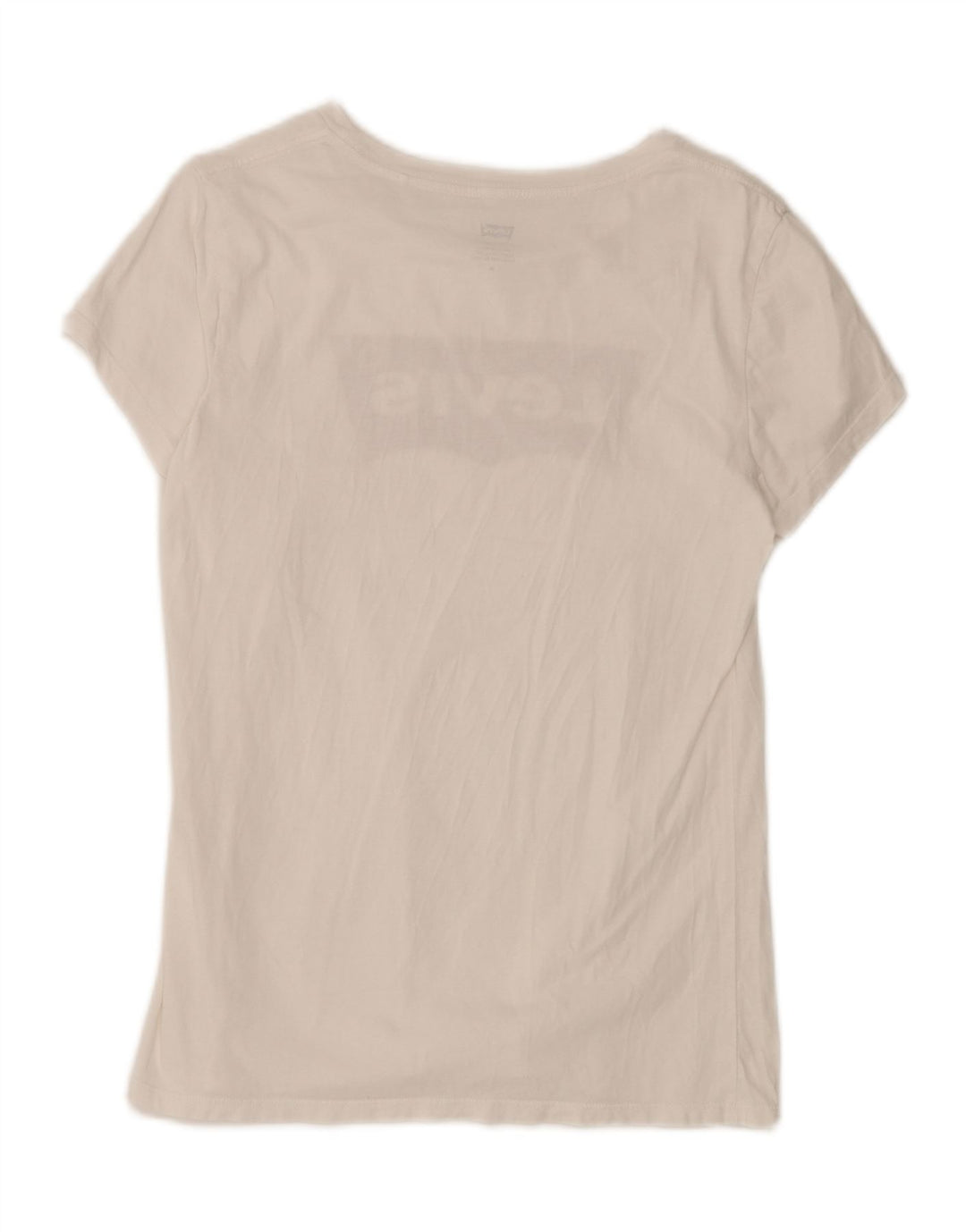 LEVI'S Womens Graphic T-Shirt Top UK 12 Medium White Vintage Levi's and Second-Hand Levi's from Messina Hembry 