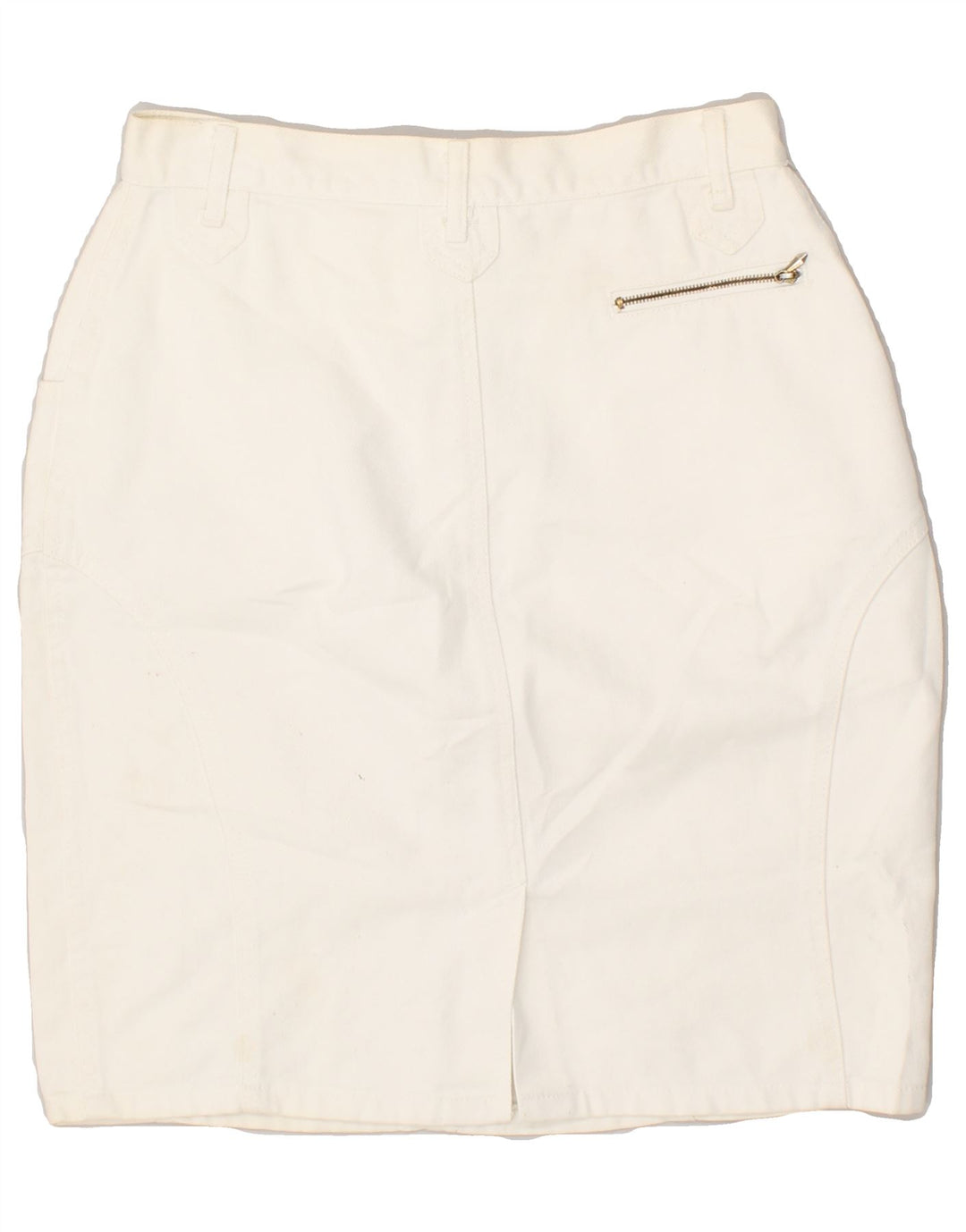 LAURA BIAGIOTTI Womens Denim Skirt W30 Medium White Cotton Vintage Laura Biagiotti and Second-Hand Laura Biagiotti from Messina Hembry 