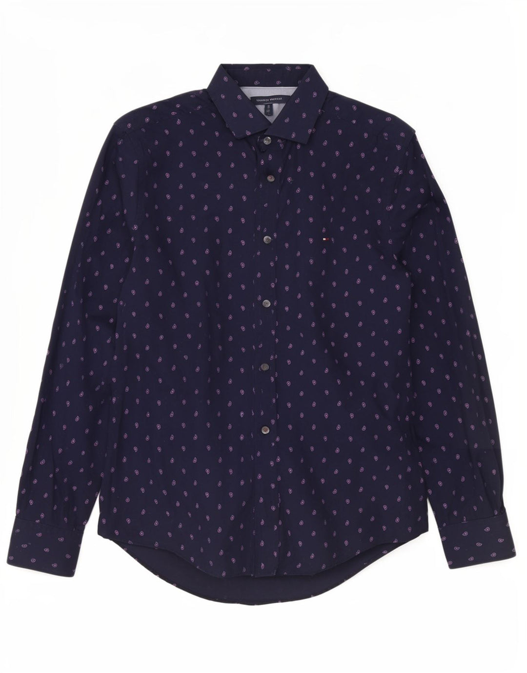 Koszula męska Tommy Hilfiger, średnia, granatowa, bawełniana paisley