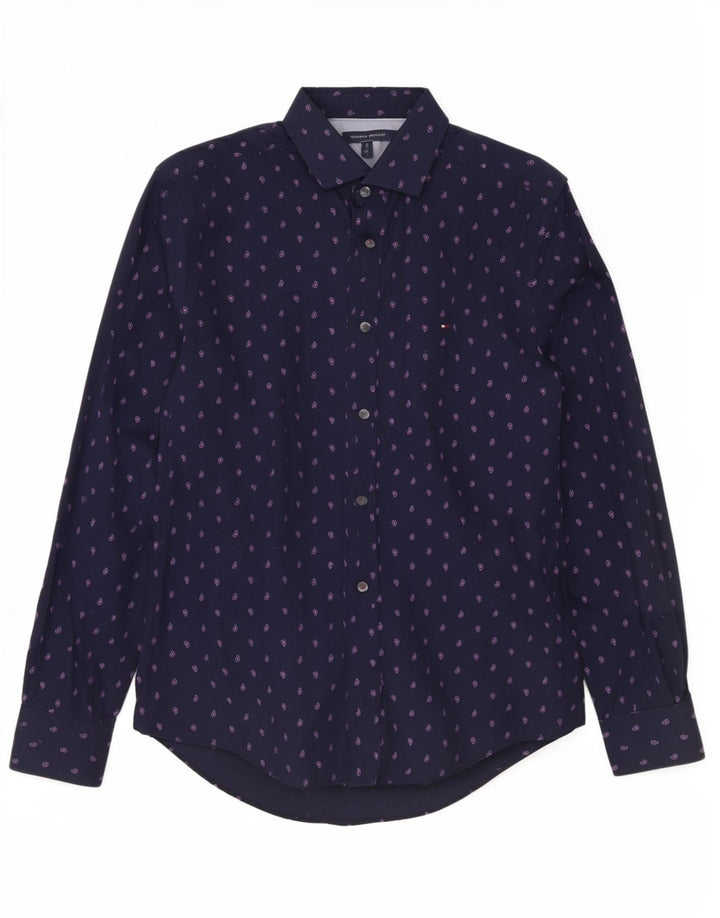 Koszula męska Tommy Hilfiger, średnia, granatowa, bawełniana paisley