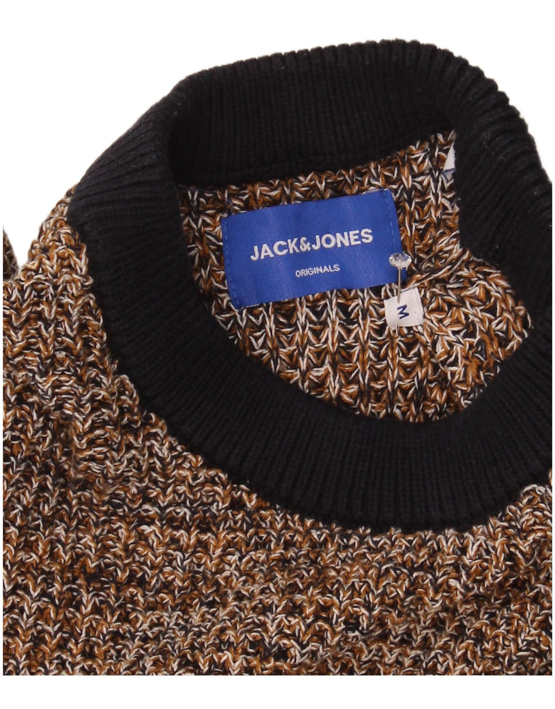 JACK & JONES Mens Crew Neck Jumper Sweater Medium Brown Flecked