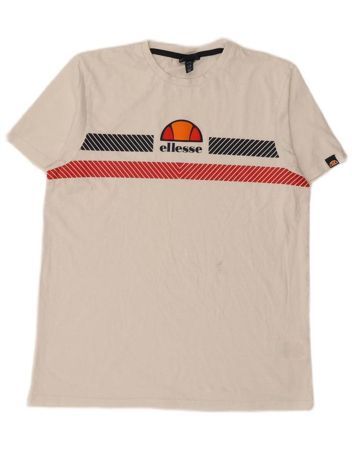 Męska koszulka z grafiką ELLESSE Top, średnia biała bawełna