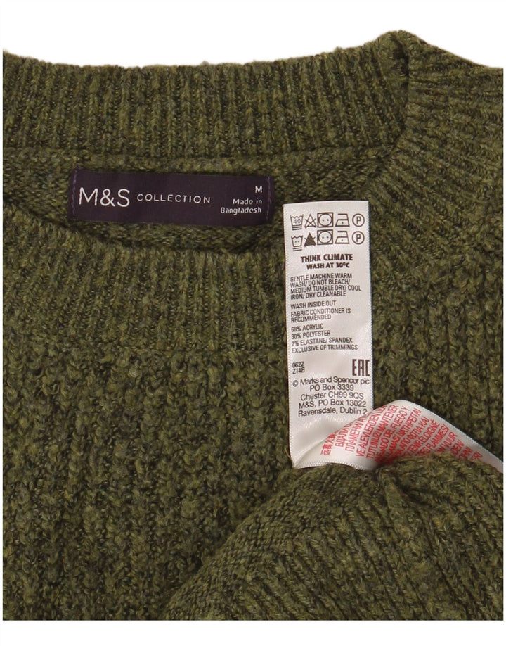 Marks & Spencer Damski Sweter z Dekoltem Łódkowym UK 14 Średni Khaki Melanżowy