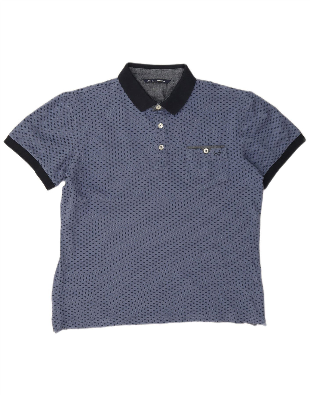 Męska koszulka polo Gas, duża niebieska, geometryczna bawełna