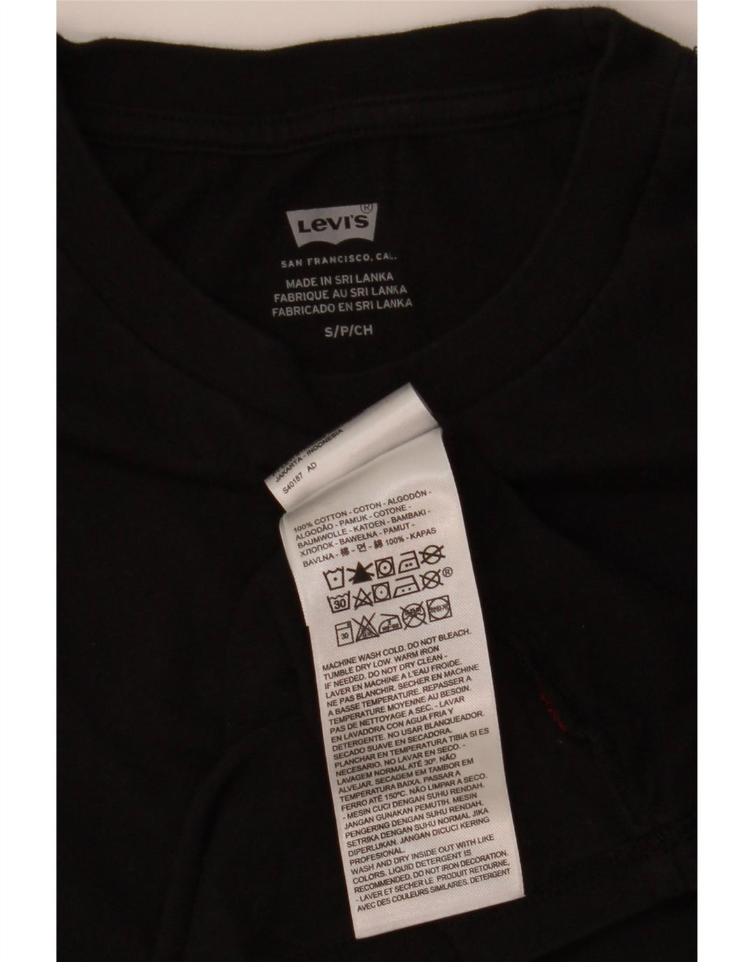 LEVI'S Womens Crop Graphic Vest Top UK 10 Small Black Cotton Vintage Levi's and Second-Hand Levi's from Messina Hembry 