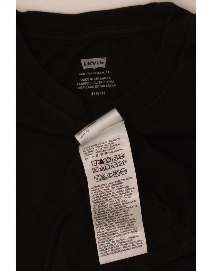LEVI'S Womens Crop Graphic Vest Top UK 10 Small Black Cotton Vintage Levi's and Second-Hand Levi's from Messina Hembry 