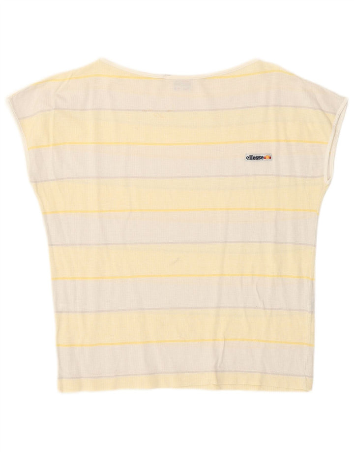 T-shirt damski Ellesse Top IT 42 Średni żółty bawełniany w paski