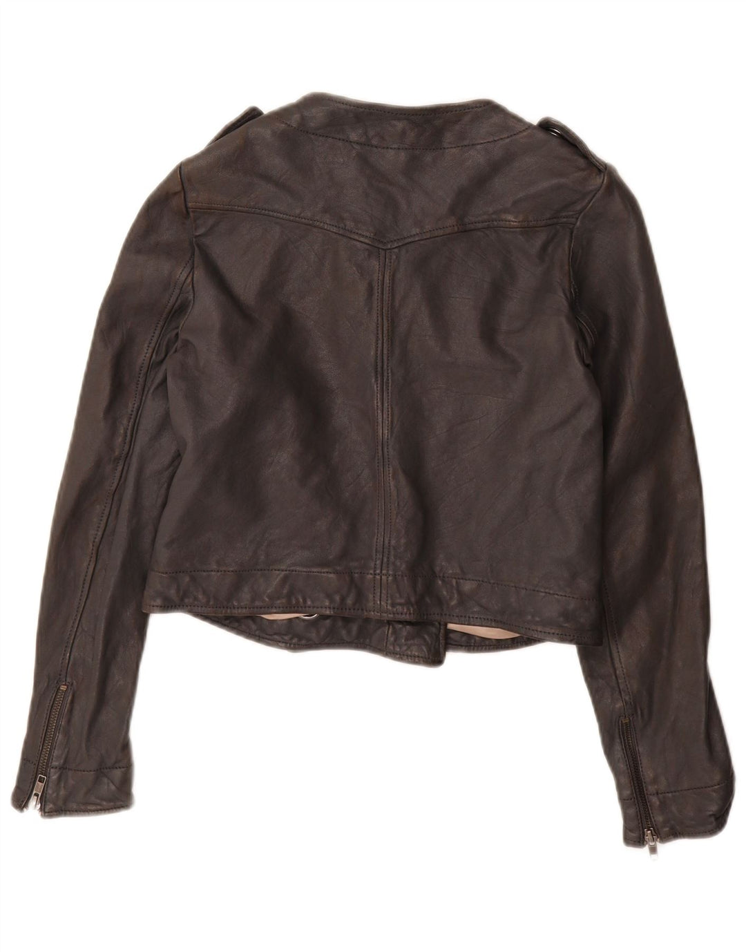 Damska kurtka wojskowa French Connection UK 10, mała, czarna, skórzana