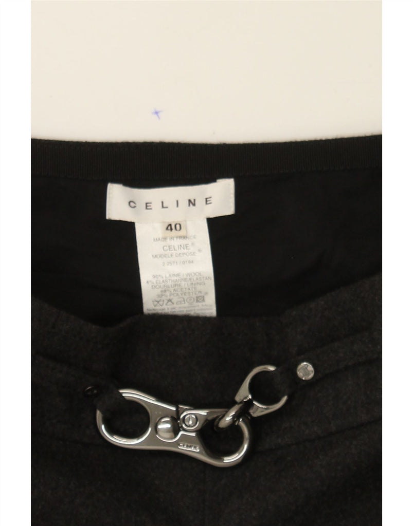 CELINE Womens A-Line Skirt IT 40 Small W30 Grey Wool Vintage Celine and Second-Hand Celine from Messina Hembry 