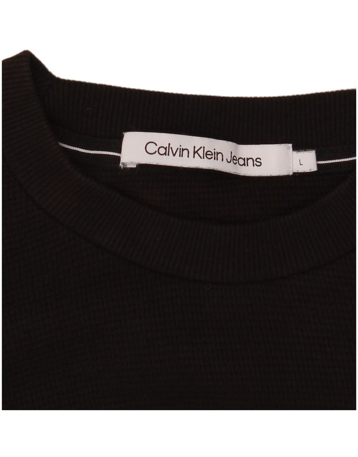 Męski top z długim rękawem Calvin Klein Jeans, duży, brązowy