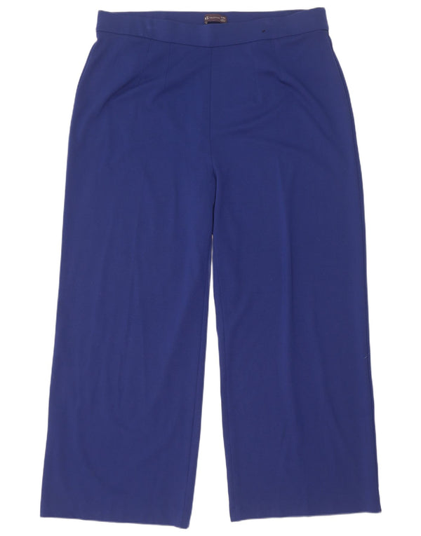 Damskie spodnie dresowe z szeroką nogawką Marks & Spencer UK 20 2XL Niebieska wiskoza