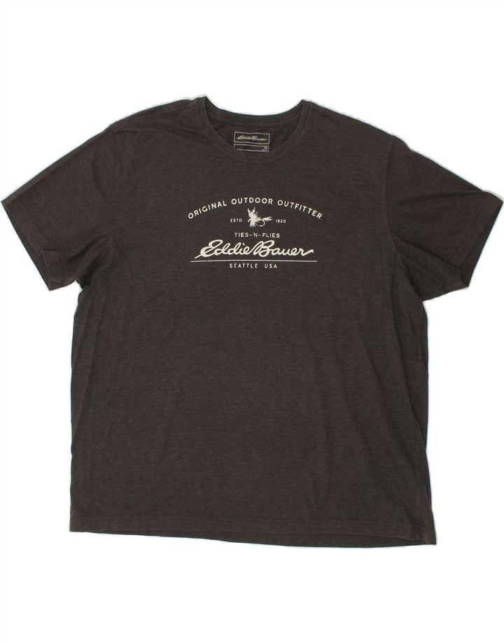 Męski T-shirt z grafiką EDDIE BAUER, 2XL, szary