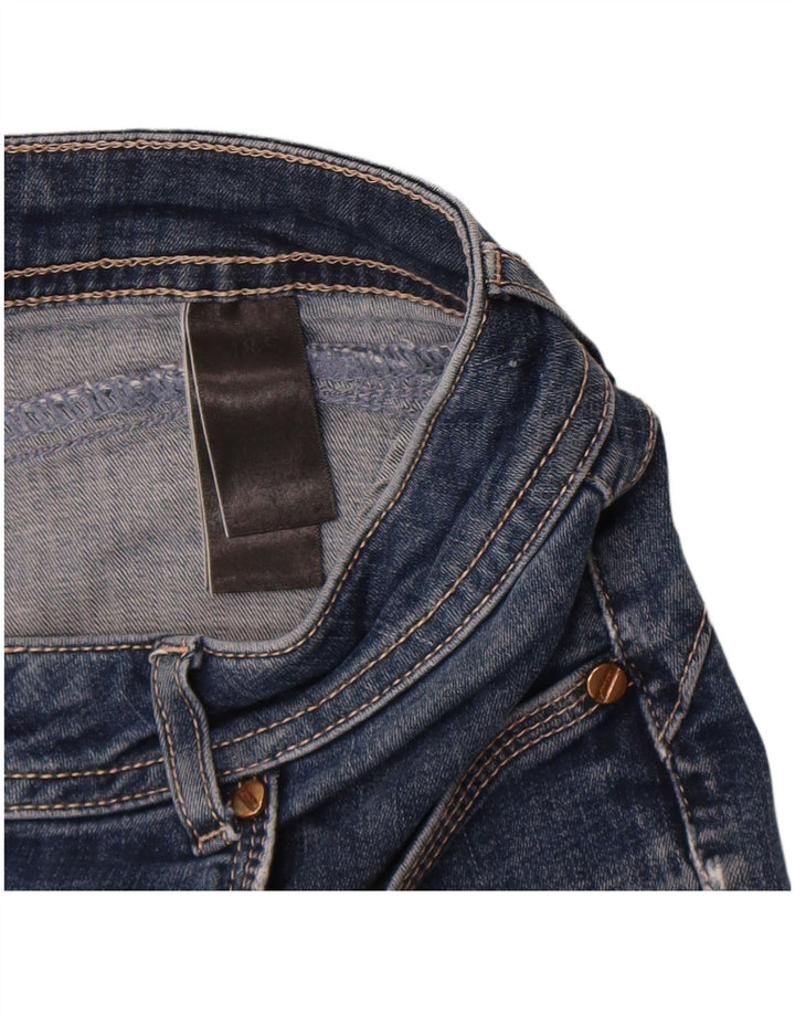 Marks & Spencer Damskie jeansy slim W32 L30 Niebieskie bawełniane